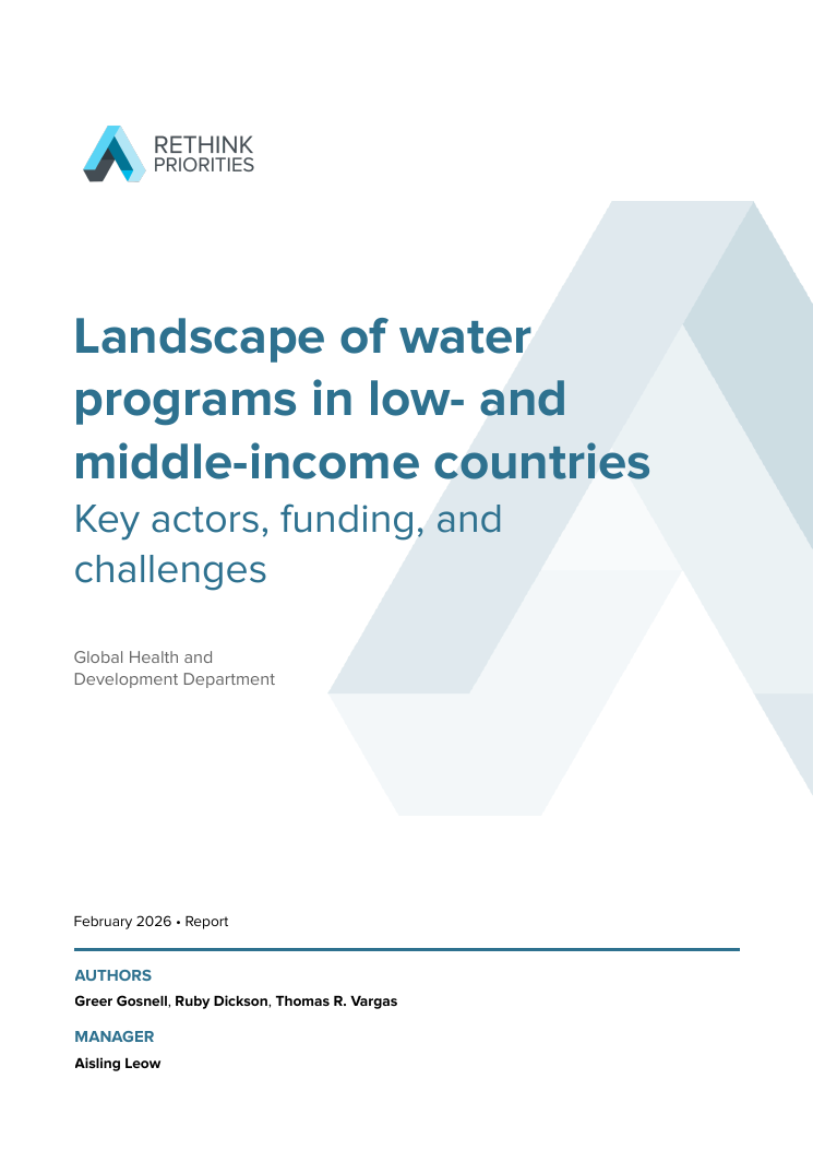 Cover of Landscape of Water Programs in Low- and Middle-Income Countries